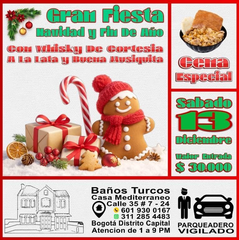 GRAN RUMBA NAVIDAD BAÑOS TURCOS CASA MEDITERRANEO